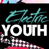 The words 'electric youth' on a collaged background; the entire icon feels a bit 1980s